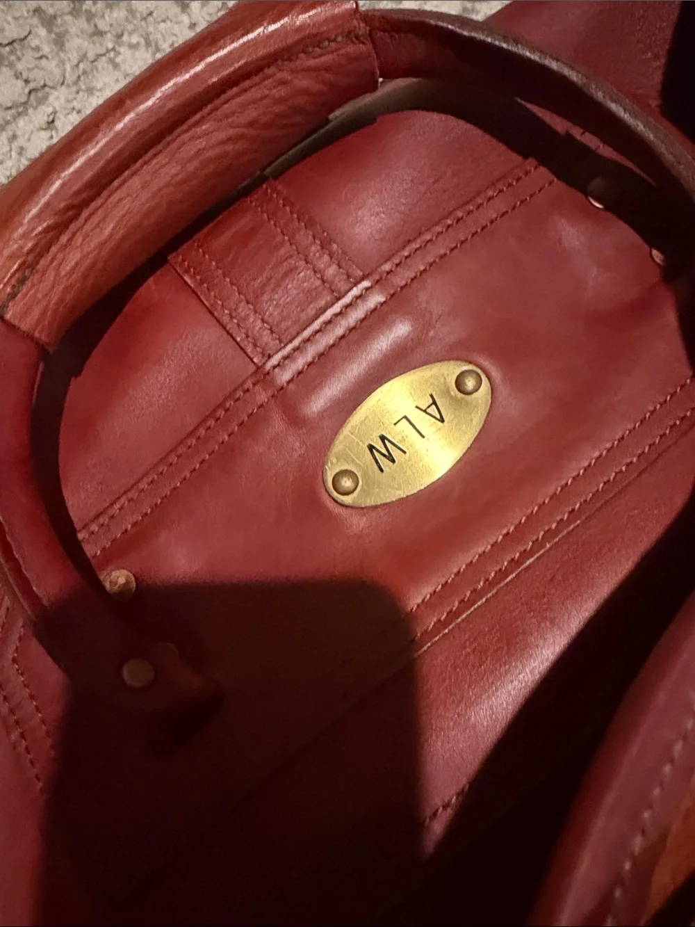 J.W. Hulme Co. Men’s Leather Duffle Bag in Cognac Brown